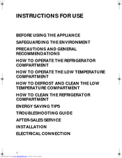 Smeg FR148A1 Instructions For Use Manual
