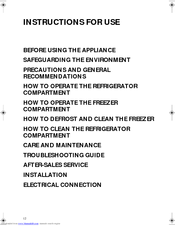 Smeg FR238A7 Instructions For Use Manual