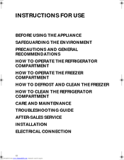 Smeg FR238APL Instructions For Use Manual