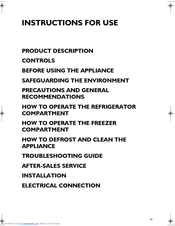 Smeg FR220APL7 Instructions For Use Manual