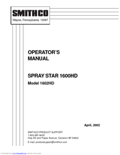 Smith Corona Spray star 1602HD Operator's Manual