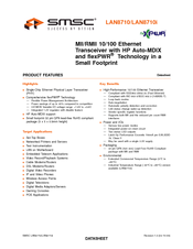 SMSC FlexPWR MII 10/100 Specification Sheet