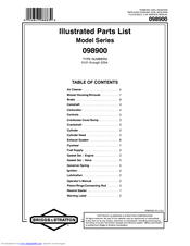 Briggs & Stratton 098900 Series Illustrated Parts List