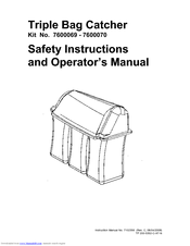Snapper 7600070 Safety Instructions & Operator's Manual