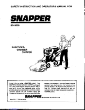 Snapper GRINDER SG 8000 Safety Instructions And Operator's Manual