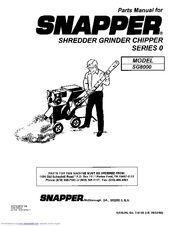 Snapper GRINDER SG 8000 Parts Manual