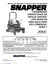 Snapper SERIE 1 CZT19481KWV Manual Del Operador E Instrucciones De Seguridad