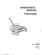 Brinly-Hardy Thatcher 1690819 Operator's Manual