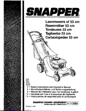Snapper 1-6607 Safety Instructions & Operator's Manual