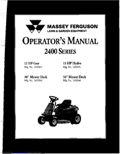 MASSEY FERGUSON 1692491 Operator's Manual