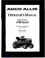 AGCO Allis 1700 Series Operator's Manual