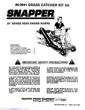 Snapper 6-0941 Instructions
