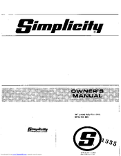 Simplicity 688 Owner's Manual