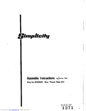 Simplicity 990960 Assembly Instructions And Parts List