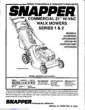 Snapper CP21402R2 Safety Instructions & Operator's Manual