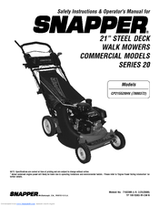 Snapper 7800372 Safety Instructions & Operator's Manual