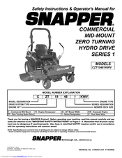 Snapper CZT19481KWV Safety Instructions & Operator's Manual