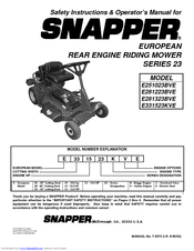 Snapper E2512523BVE, E2812523BVE, E281 Safety Instructions & Operator's Manual