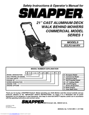 Snapper ECLP21601RV Safety Instructions & Operator's Manual