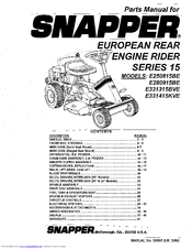 Snapper E280915BE Parts Manual