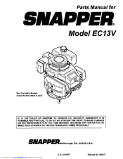 Snapper EC13V Parts Manual