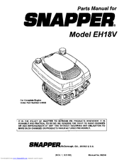 Snapper EH18V Parts Manual