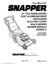 Snapper ELP21500VE Parts Manual