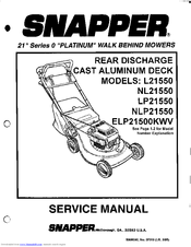 Snapper NLP21550 Service Manual