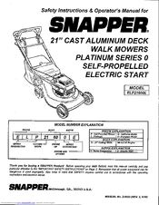 Snapper ELP21600E Safety Instructions & Operator's Manual