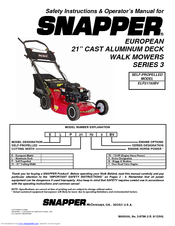 Snapper ELP21703BV (7800047) Safety Instructions & Operator's Manual