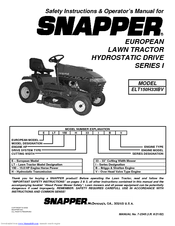 Snapper ELT150H33IBV Safety Instructions & Operator's Manual