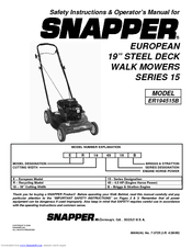 Snapper ER194515B Safety Instructions & Operator's Manual
