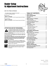 Snapper 7800071 Dealer Setup & Adjustment Instructions Manual