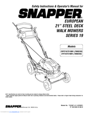 Snapper EP2187519BV Safety Instructions & Operator's Manual