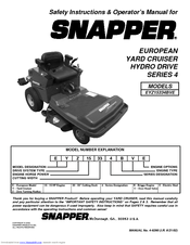 Snapper EYZ15334BVE Safety Instructions & Operator's Manual