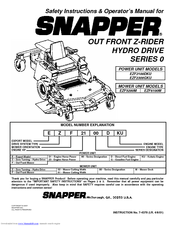Snapper EZF2300GKU Safety Instructions & Operator's Manual