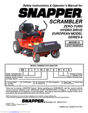 Snapper ESZT18336BVE Safety Instructions & Operator's Manual