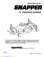 Snapper Finishing Mower Parts Manual