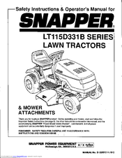 Snapper LT115D331B Series Safety Instructions & Operator's Manual