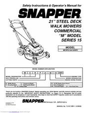 Snapper MCRP215015KWV Safety Instructions & Operator's Manual