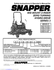 Snapper NZM27613KH Safety Instructions And Operator's Manual