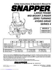 Snapper NZMX30614KH, NZMX32734BV Safety Instructions & Operator's Manual