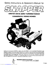 Snapper P-10603 Safety Instructions & Operator's Manual