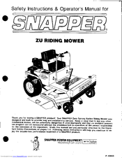 Snapper P-10653 Safety Instructions & Operator's Manual