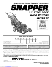 Snapper P217019BV Safety Instructions & Operator's Manual