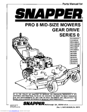 Snapper PPU140R Parts Manual