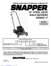 Snapper R195517B Safety Instructions & Operator's Manual