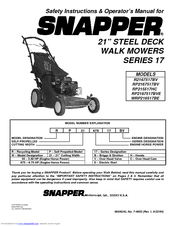 Snapper RP215517BVE Safety Instructions & Operator's Manual