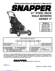 Snapper RP215517HC Safety Instructions & Operator's Manual