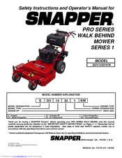 Snapper SGV13321KW Safety Instructions & Operator's Manual